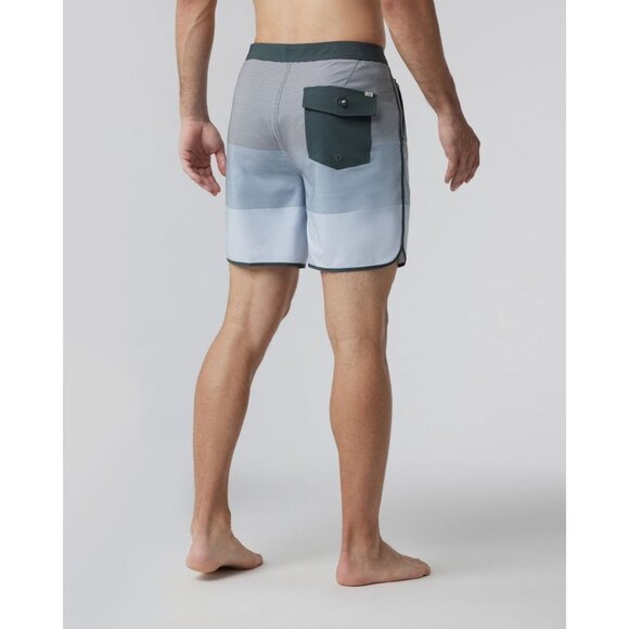 VUORI Cruise Boardshort Smoked Beryl Wave Stripe sz 32 Men's Swim Trunks Shorts - Picture 3 of 12